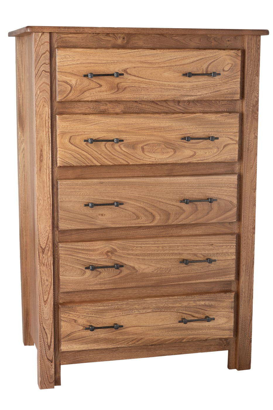 Rustic Live-Edge 5 Drawer Chest